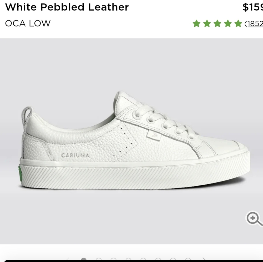 Cariuma Low Oca White Pebbled Leather UNISEX